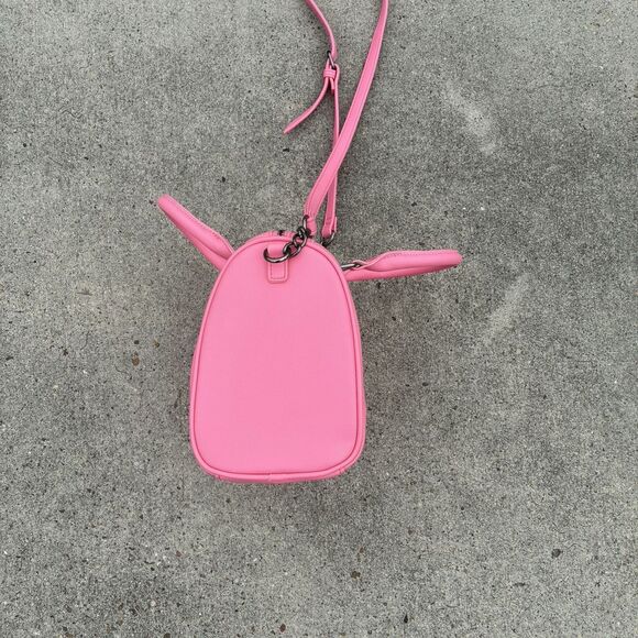 Juicy Couture Pink Embossed Heart Satchel Crossbody Bag Handbag Embellished Y2K - Picture 7 of 16